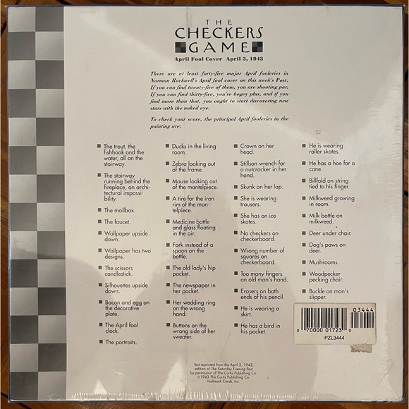 NWT NORMAN ROCKWELL “THE CHECKERS GAME - APRIL FOOL’S COVER” 500 PIECE PUZZLE - Picture 2 of 5